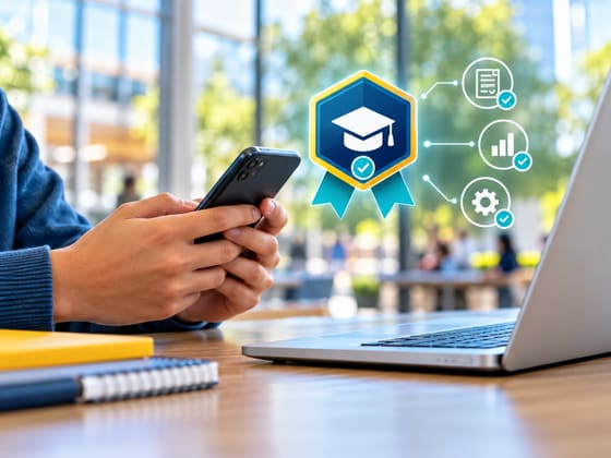 A verified digital micro-credential badge connects demonstrated skills with evidence and criteria